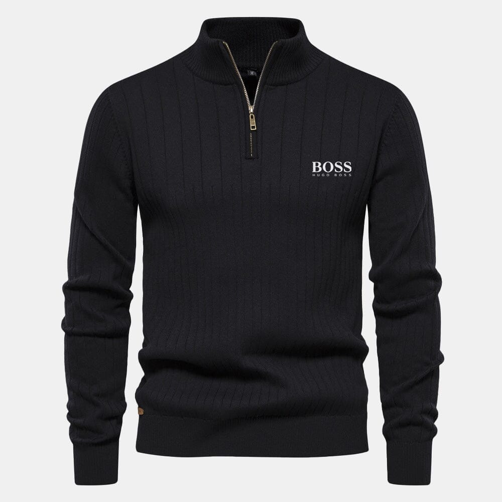 Hugo Boss Zip Classic Knit Sweater LS Black S