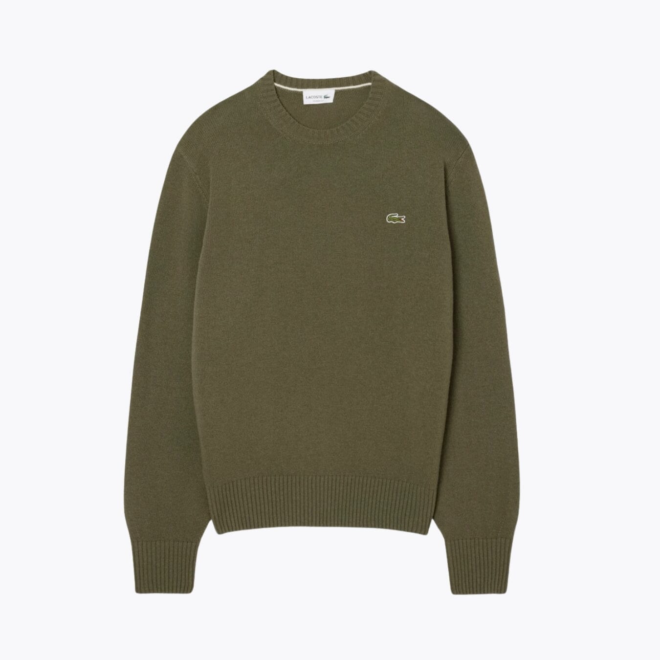 Lacoste Carded Wool Crew Neck Sweater LS Khaki Green S