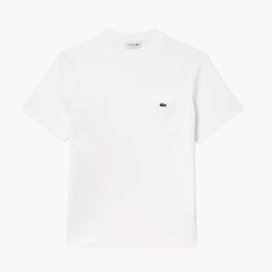 Lacoste Cotton T-Shirt With Breast Pocket LS White S