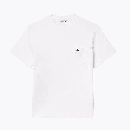 Lacoste Cotton T-Shirt With Breast Pocket LS White S