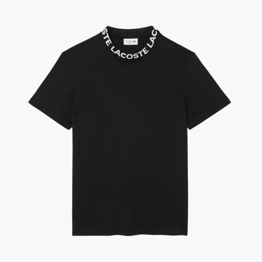 Lacoste Jacquard Branded Piqué T-shirt LS Black S