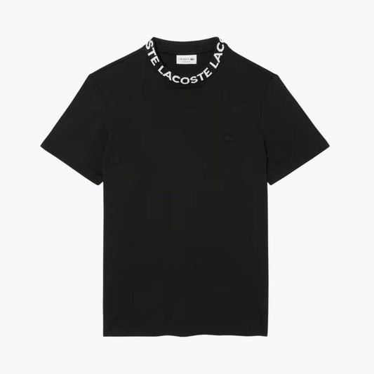 Lacoste Jacquard Branded Piqué T-shirt LS Black S