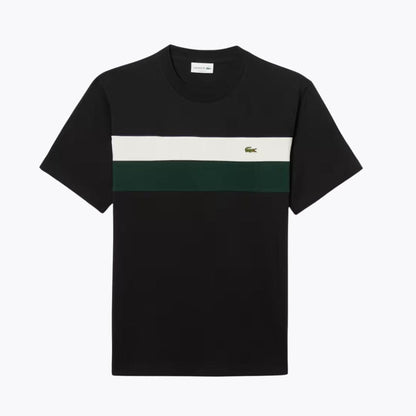 Lacoste Jersey Colour-Block T-Shirt LS Black / White / Green S