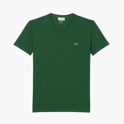 Lacoste Lightweight Cotton Pima V Neck T-shirt LS Pine Green S