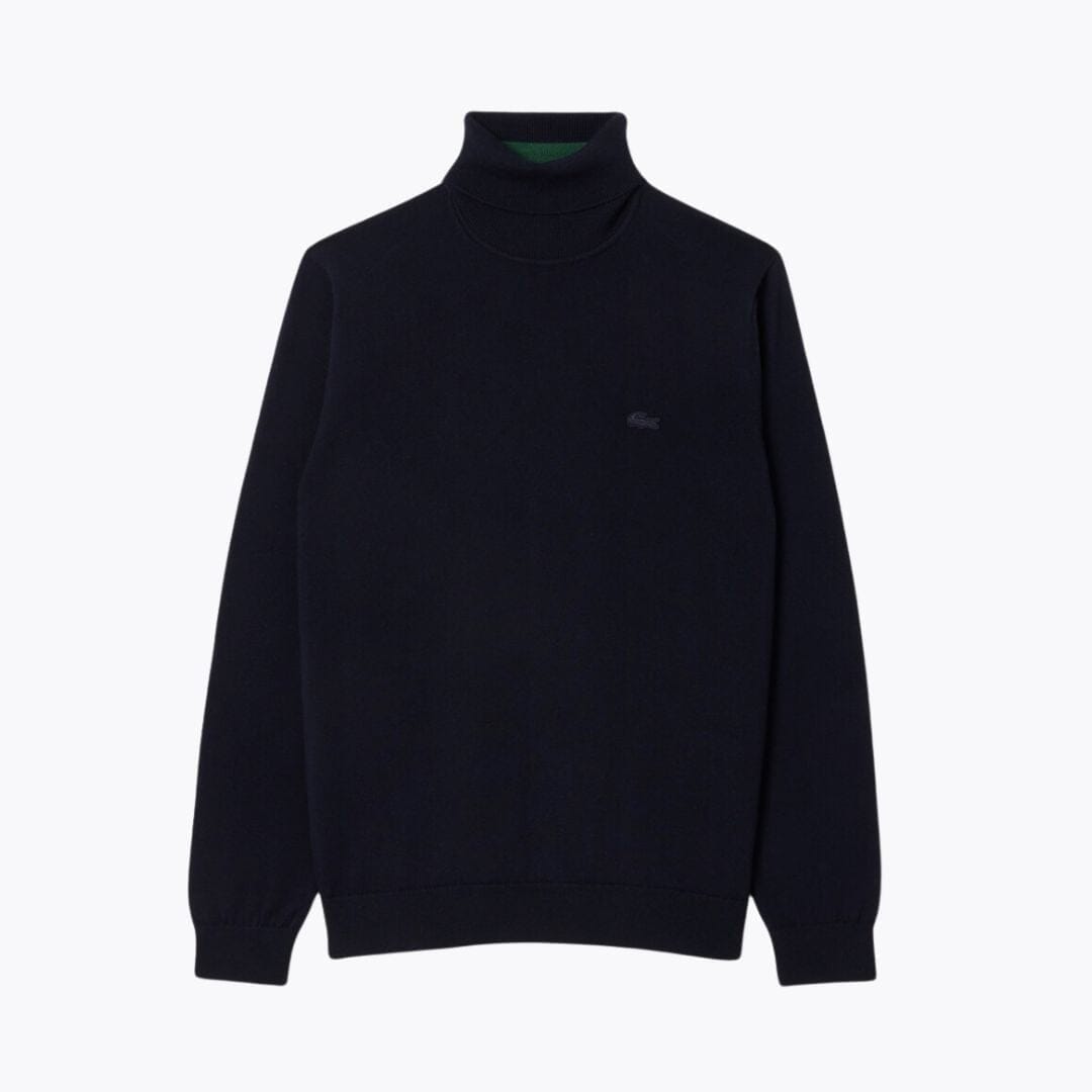 Lacoste Merino Wool Roll Neck Sweater LS Midnight Blue S
