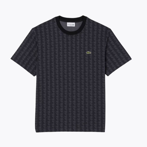 Lacoste Monogram Jersey T-Shirt LS Dark Grey / Black S
