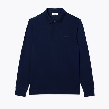 Lacoste Regular Fit Paris Stretch Piqué Polo Shirt LS Midnight Blue S