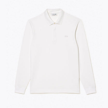 Lacoste Regular Fit Paris Stretch Piqué Polo Shirt LS White S