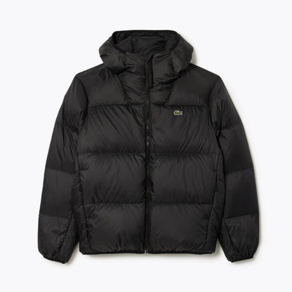 Lacoste Short Water-Repellent Hooded Puffed Jacket LS Black S