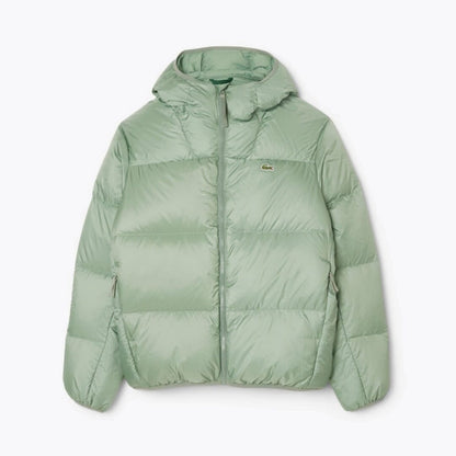 Lacoste Short Water-Repellent Hooded Puffed Jacket LS Green S