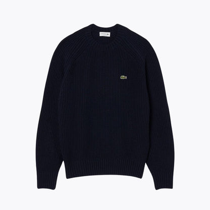 Lacoste Thick Carded Wool Crew Neck Sweater LS Midnight Blue S
