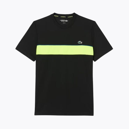 Lacoste Ultra Dry Printed Tennis T-shirt LS Black / Flashy Yellow S