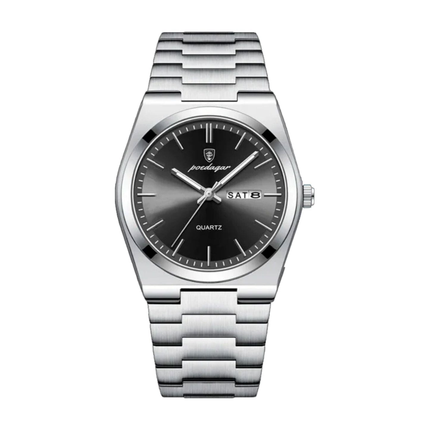 Poedagar Essenza 40Mm Watch - Waterproof | Stainless Steel LS Silver Black