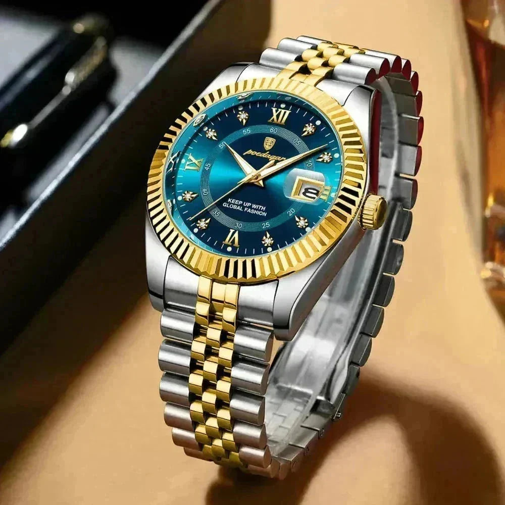 Poedagar Goldenstar – 40Mm Watch | Waterproof | Stainless Steel LS