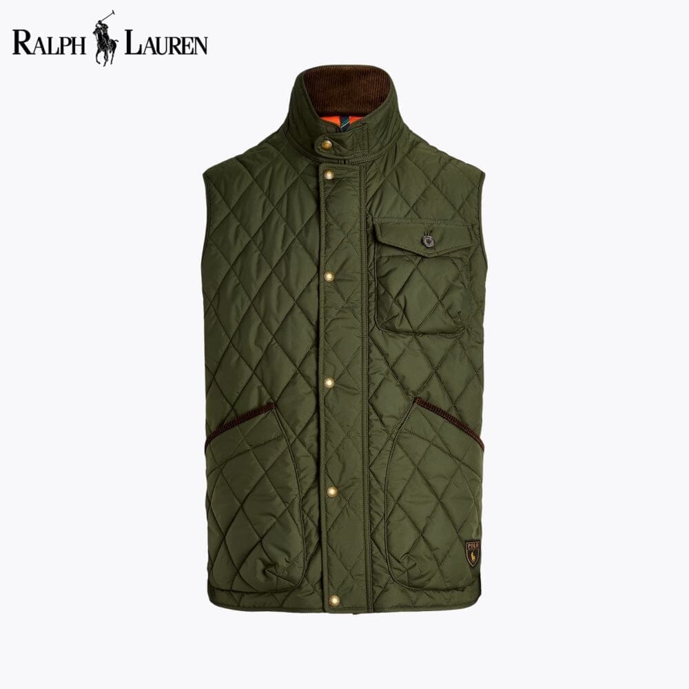 Ralph Lauren Beaton Quilted Utility Gilet LS Olive Green S
