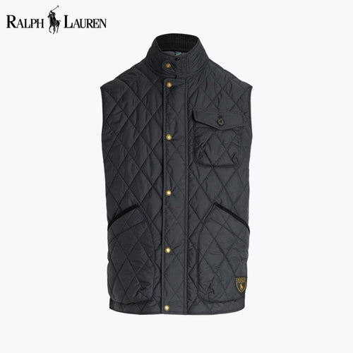 Ralph Lauren Beaton Quilted Utility Gilet LS Polo Black S