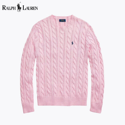 Ralph Lauren Cable-Knit Cotton Jumper LS Pink S