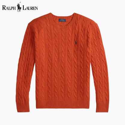 Ralph Lauren Cable-Knit Wool-Cashmere Jumper LS Orange S