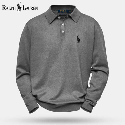 Ralph Lauren Cable-Knit Wool Knit Sweater LS Grey S
