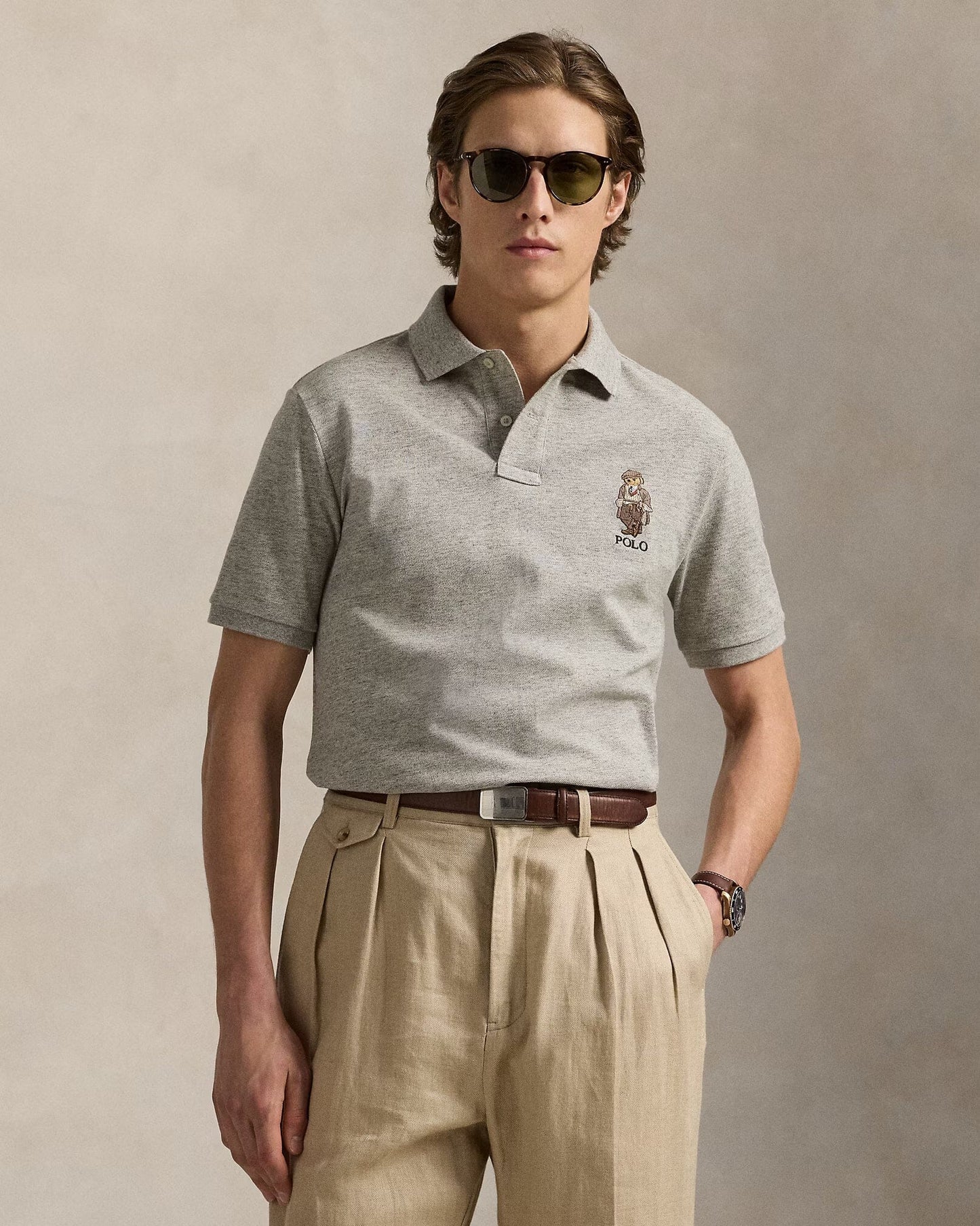 Ralph Lauren Classic Fit Polo Bear Mesh Polo Shirt LS