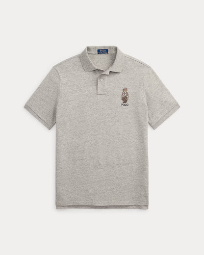 Ralph Lauren Classic Fit Polo Bear Mesh Polo Shirt LS Loft Heather S