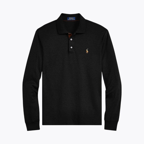 Ralph Lauren Classic Fit Soft Cotton Polo Shirt LS Polo Black S