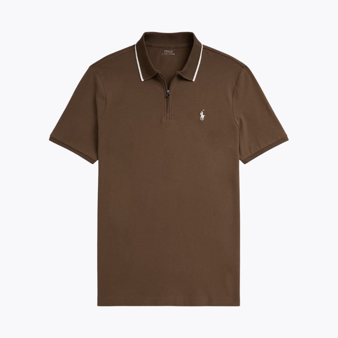 Ralph Lauren Classic Fit Stretch Mesh Polo Shirt LS Chestnut S