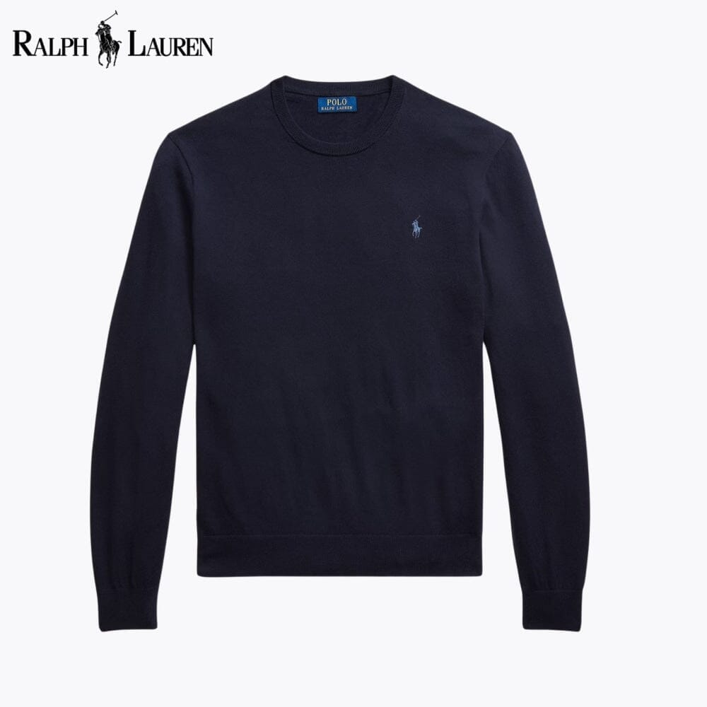Ralph Lauren Cotton-Cashmere Crewneck Jumper LS Blue Navy S