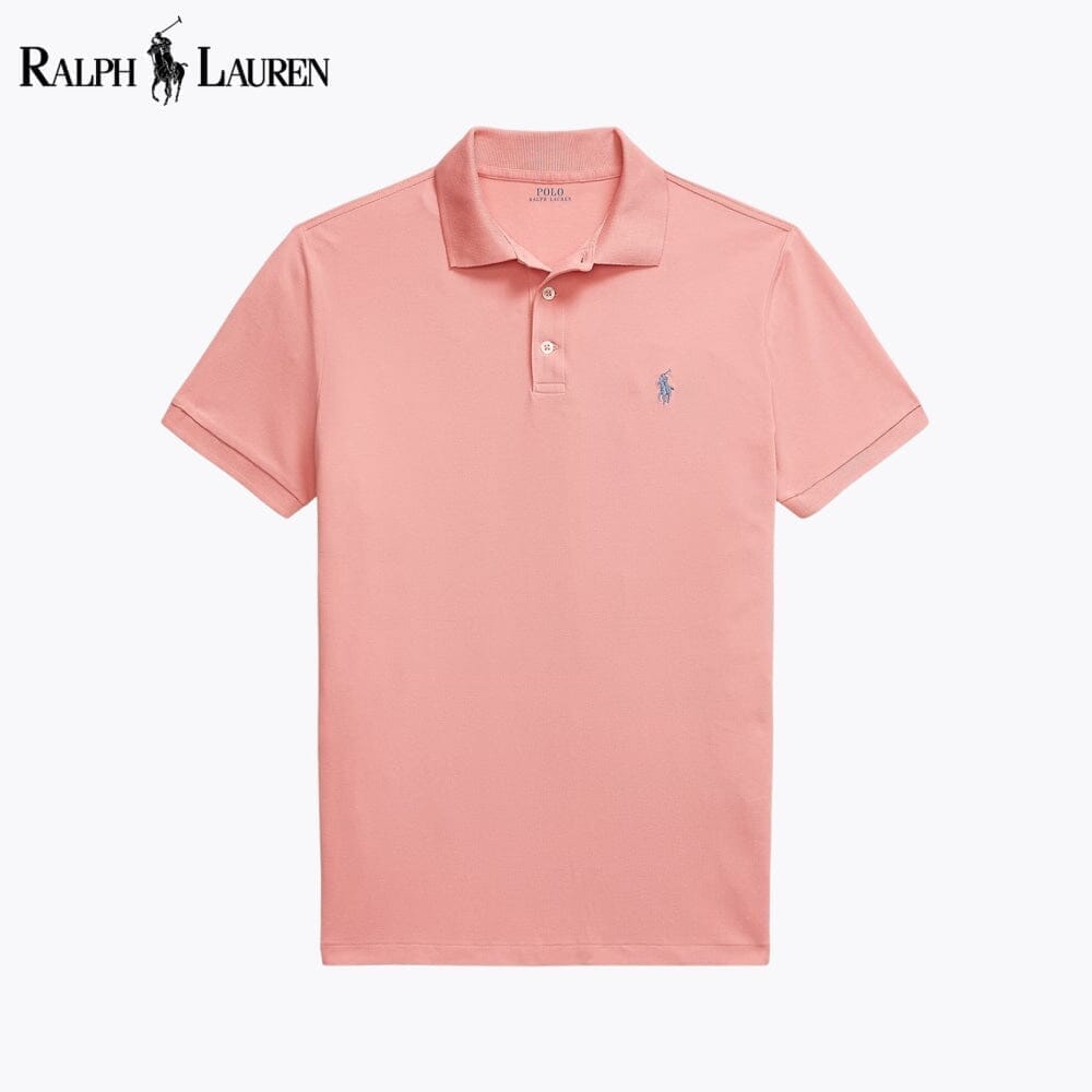 Ralph Lauren Custom Slim Fit Stretch Mesh Polo Shirt LS Rose S