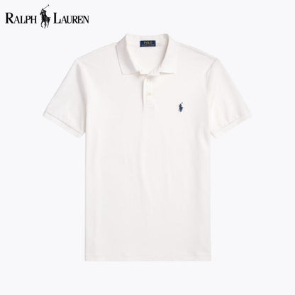 Ralph Lauren Custom Slim Fit Stretch Mesh Polo Shirt LS White S