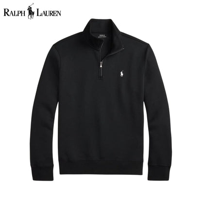 Ralph Lauren Double-Knit Mockneck Pullover LS Black S