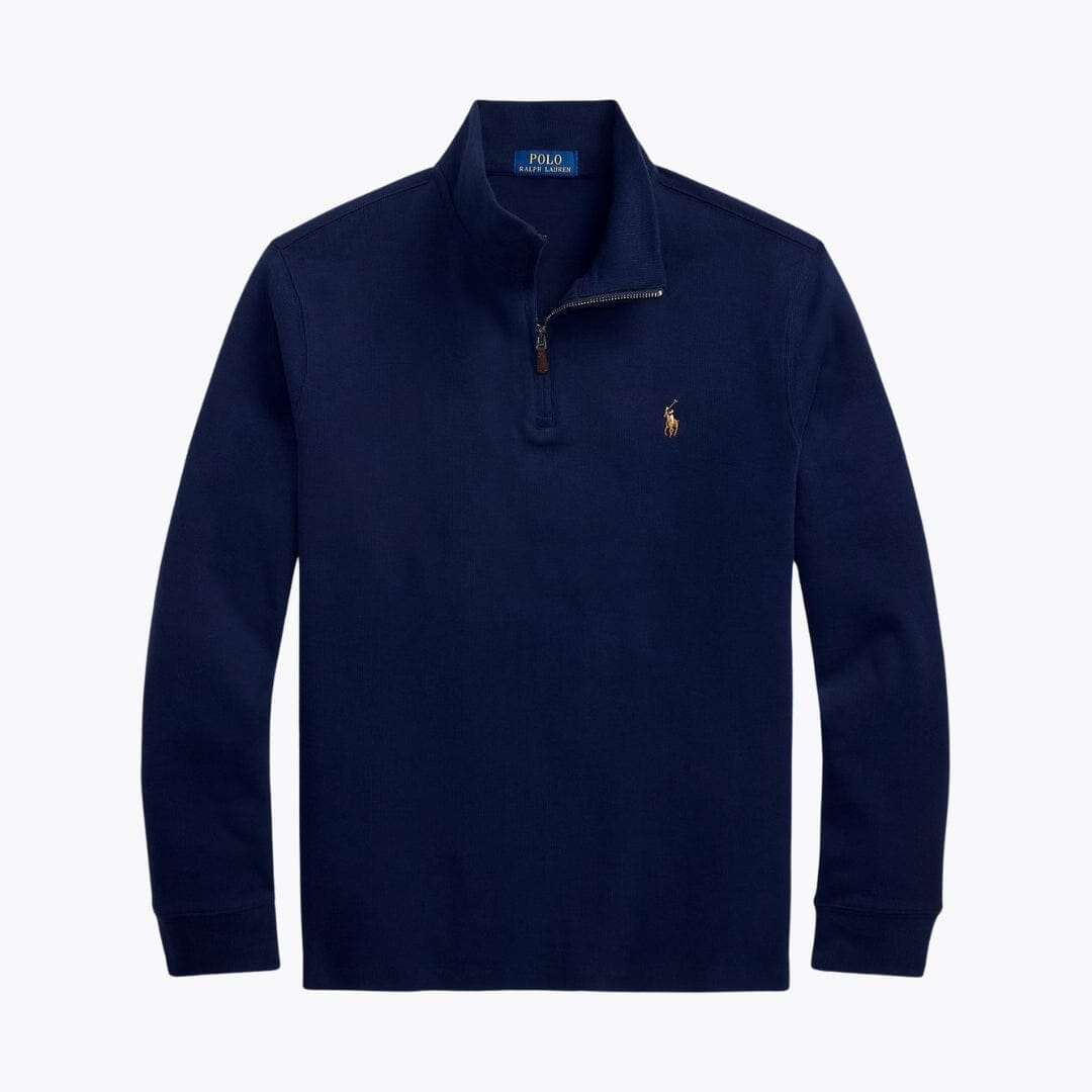 Ralph Lauren Estate-Rib Quarter-Zip Pullover LS Cruise Navy S