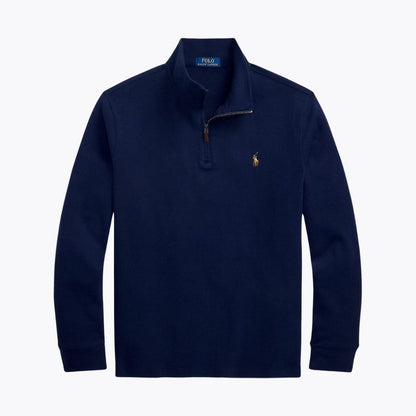 Ralph Lauren Estate-Rib Quarter-Zip Pullover LS Cruise Navy S