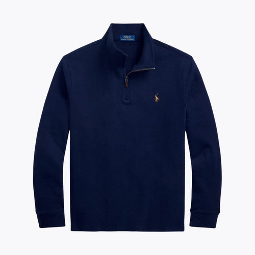 Ralph Lauren Estate-Rib Quarter-Zip Pullover LS Cruise Navy S
