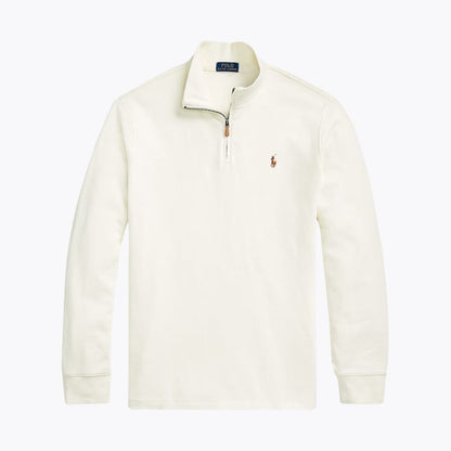 Ralph Lauren Estate-Rib Quarter-Zip Pullover LS Parchment Cream S