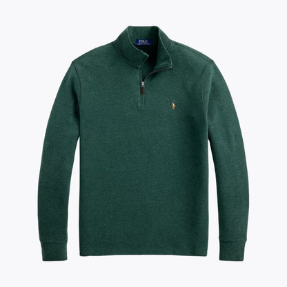 Ralph Lauren Estate-Rib Quarter-Zip Pullover LS Scotch Pine Heather S