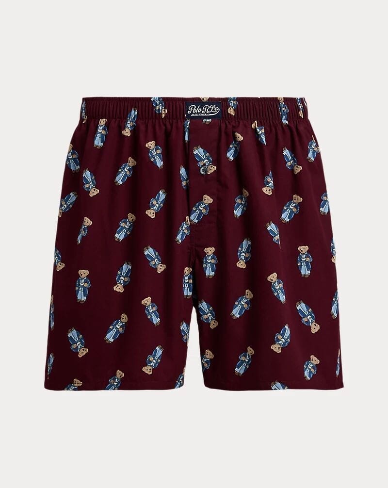 Ralph Lauren Polo Bear Cotton Boxer LS Classic Wine S