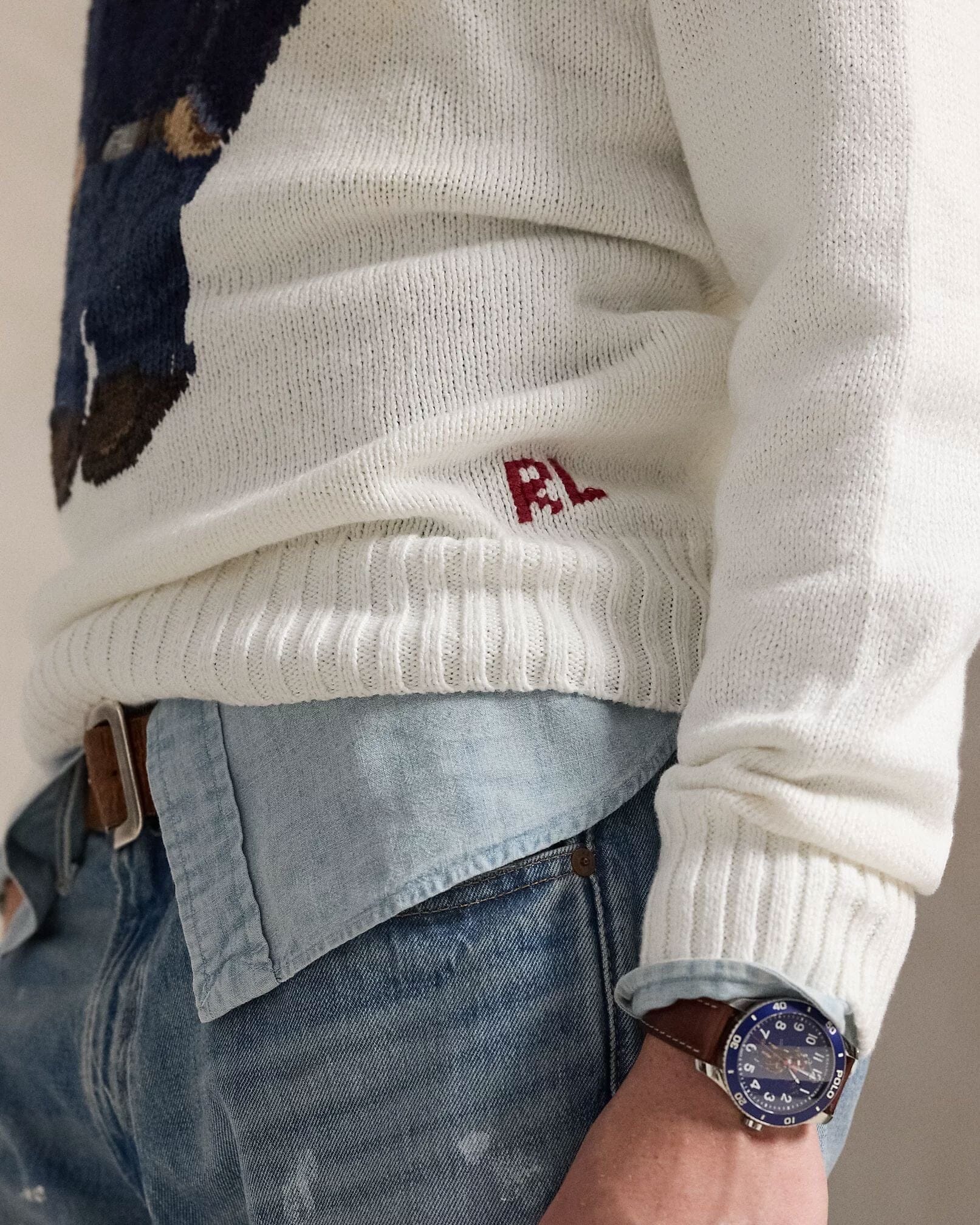 Ralph Lauren Polo Bear Cotton-Linen Sweater LS