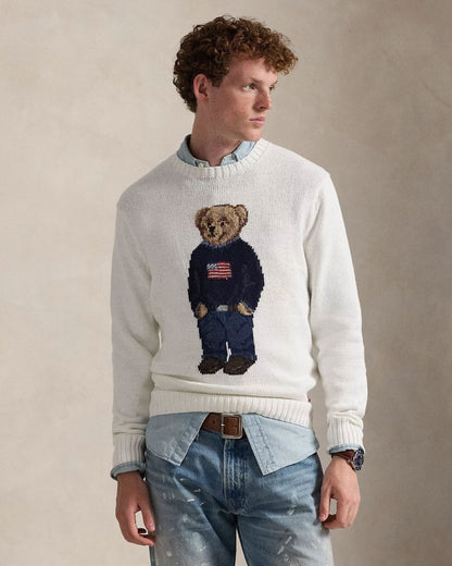 Ralph Lauren Polo Bear Cotton-Linen Sweater LS