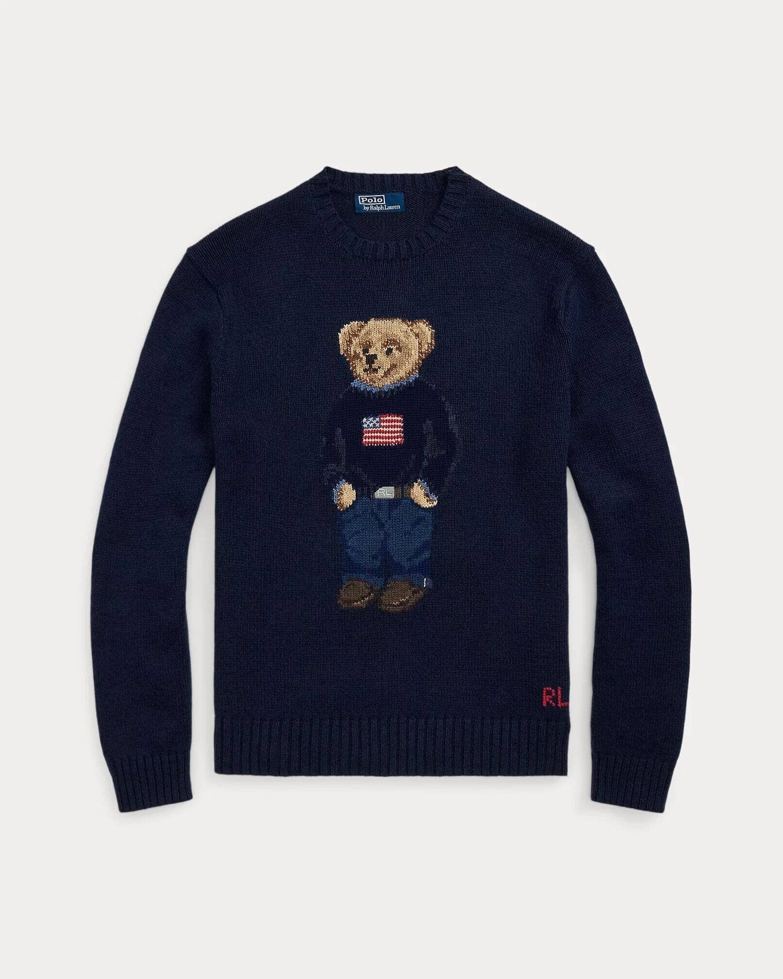Ralph Lauren Polo Bear Cotton-Linen Sweater LS Navy S