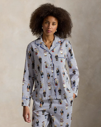 Ralph Lauren Polo Bear Cotton Sateen Pajama Set LS