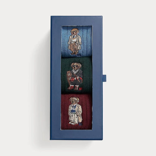 Ralph Lauren Polo Bear Crew 3-Sock Gift Set LS