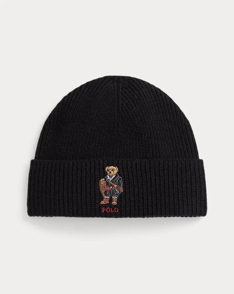 Ralph Lauren Polo Bear Rib-Knit Beanie LS Black