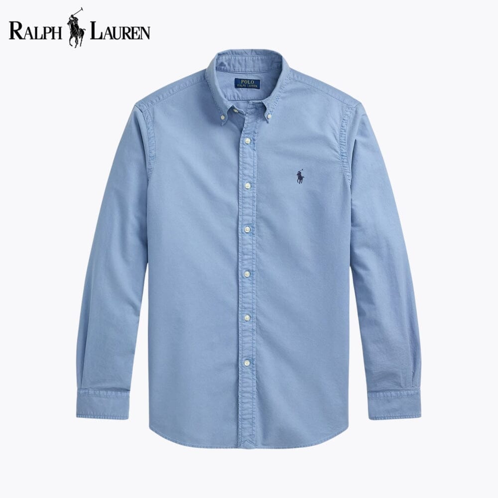 Ralph Lauren Slim Fit Garment-Dyed Oxford Shirt LS Channel Blue S