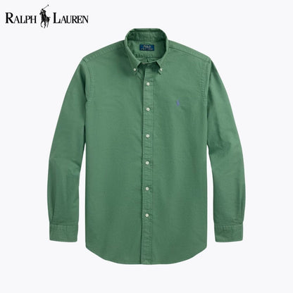 Ralph Lauren Slim Fit Garment-Dyed Oxford Shirt LS Green S