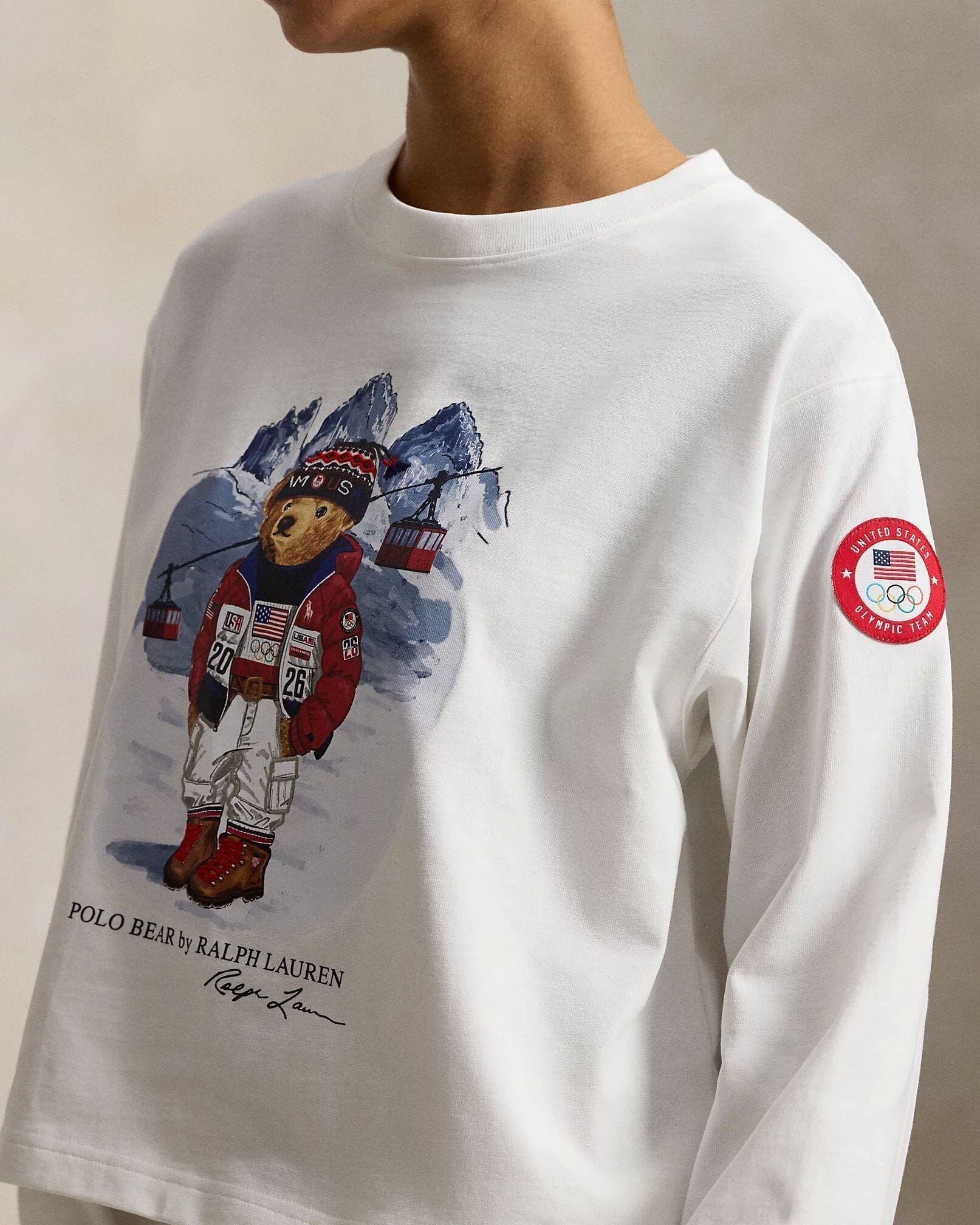 Ralph Lauren Team USA Polo Bear Long-Sleeve Tee LS