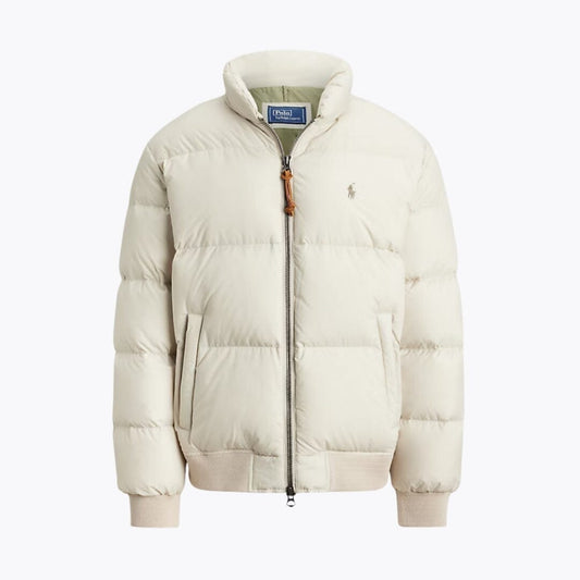 Ralph Lauren Textured Ripstop Down Jacket LS Khaki Stone S