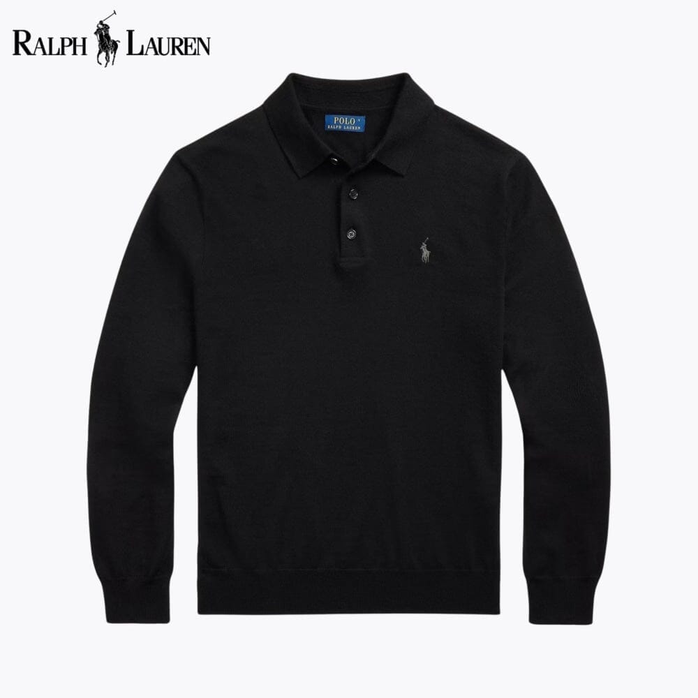 Ralph Lauren Wool Polo-Collar Jumper LS Black S