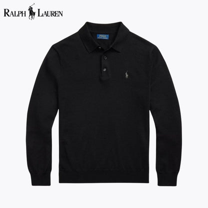 Ralph Lauren Wool Polo-Collar Jumper LS Black S