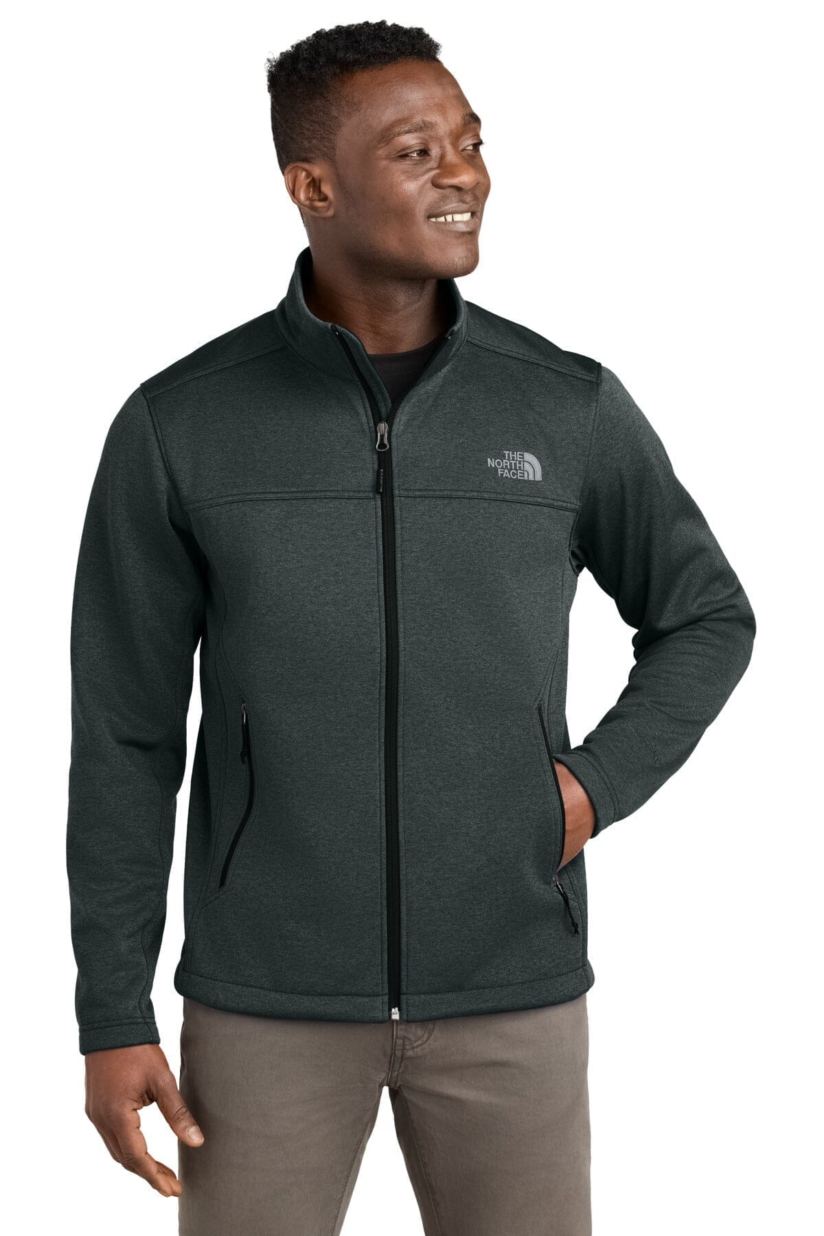 The North Face Chest Logo Ridgewall Soft Shell Jacket LS Dark Grey Heather S